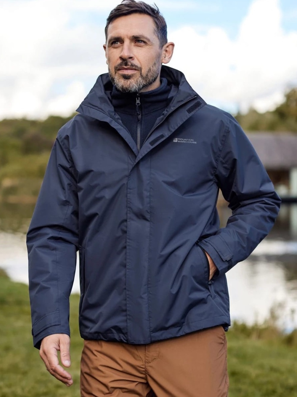 Men’s Navy 3in1 Mountain Warehouse Fell Jacket • Large • NWOT